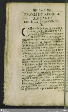 Praxis Et Regulae Iudicandi Recteque Ratiocinandi