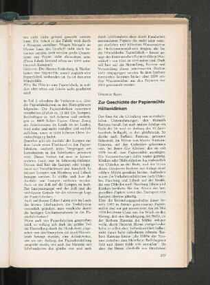 Zur Geschichte der Papiermühle Höltenklinken
