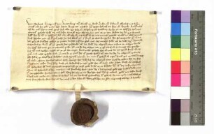 Kraft und Gottfried von Hohenlohe und Leubold Küchenmeister; Siegel des Landgrafen Johannes von Leuchtenberg.