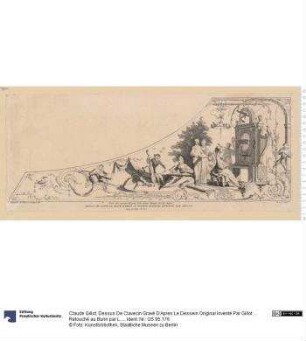 Dessus De Clavecin Gravé D'Apres Le Dessein Original Inventé Par Gillot ... Retouché au Burin par L. Crepy Fils. C(ochin) Scul. A Paris chez Gersaint ... et chez Surugue ...