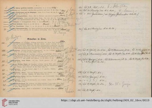 Arbeiten in Zinn (Nr. 133-195)
