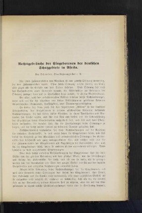 Rechtsgebräuche der Eingeborenen der deutschen Schutzgebiete in Afrika.