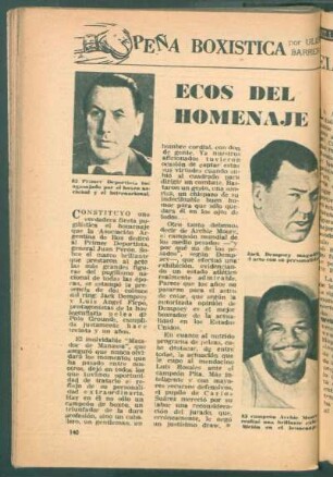 Ecos del homenaje : Peña Boxistica