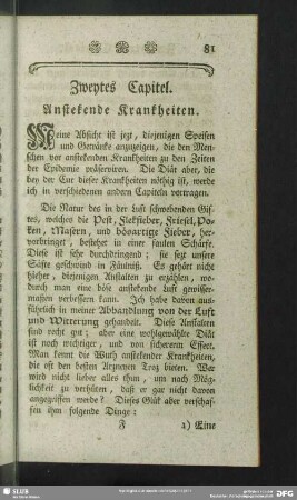 Zweytes Capitel. Anstekende Krankheiten