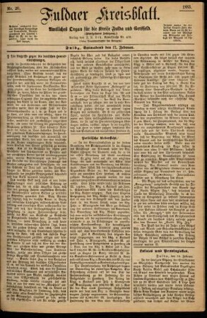 Ausgabe vom Samstag, den 17. Februar 1883.