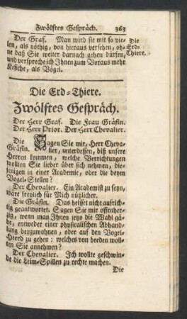 Die Erd-Thiere. Zwoelftes Gespraech.