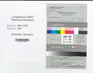 Entnazifizierung Hermann Schubert , geb. 12.03.1897 (Wachmann)