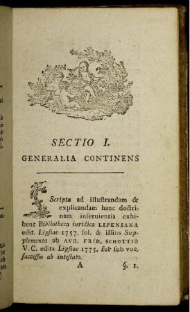 Sectio I. Generalia Continens