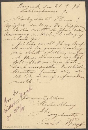Brief an B. Schott's Söhne : 21.04.1896
