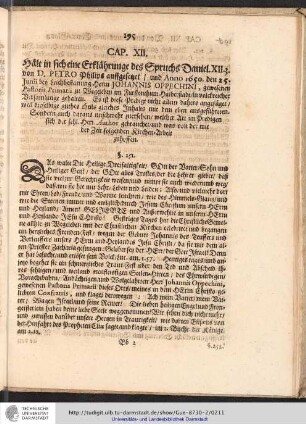 Cap. XII. Hält in sich eine Erklährunge des Spruchs Daniel XII.