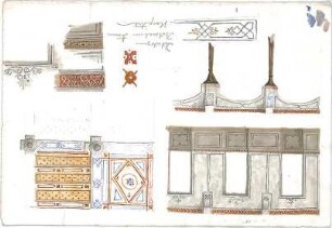 Zocher, Ernst; Betsaal im Armenhospital - Wanddekoration (Details)