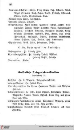 Kaiserliche Telegraphen=Station