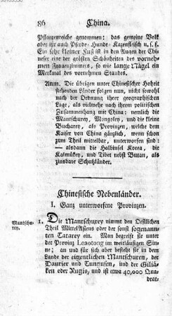 Chinesische Nebenlaender