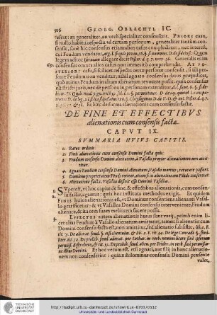 DE FINE ET EFFECTIBUS alienationis cum consensu facta. CAPUT IX.