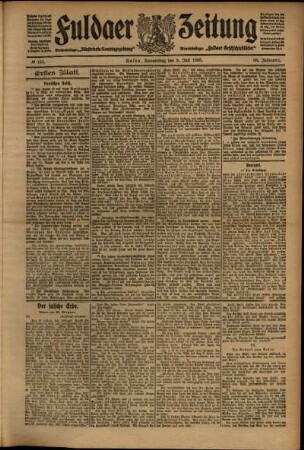 Erste Ausgabe vom Donnerstag, den 09. Juli 1908.
