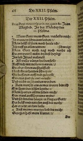 Der XXII. Psalm. - Der XXVI. Psalm.