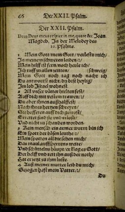 Der XXII. Psalm. - Der XXVI. Psalm.