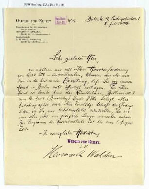 Brief an Richard Dehmel