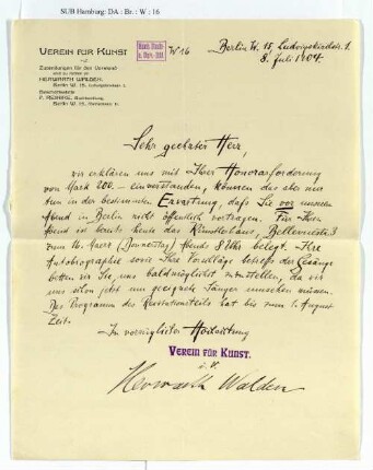 Brief an Richard Dehmel