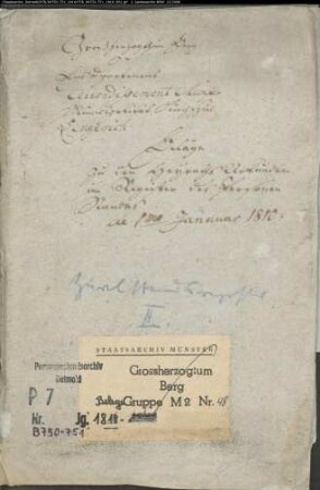 Belegakte zum Heiratsregister 1810 der Munizipalität Kirchspiel Lengerich