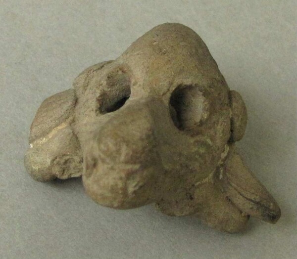 Animal head made of clay