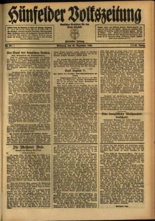 Ausgabe vom Mittwoch, den 29. Dezember 1920.