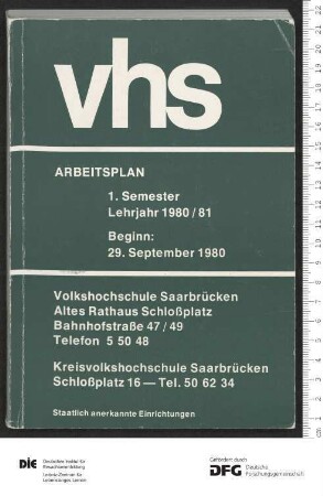 Programm 1. Semester 1980/1981