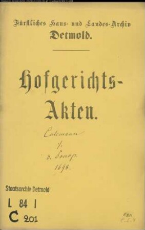 Culemann, Johann Bertold gegen Landdrost von Donop