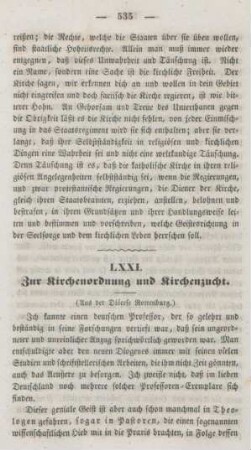 535-556 Zur Kirchenordnung und Kirchenzucht : aus der Diöcese Rottenburg