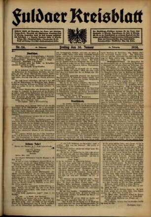 Ausgabe vom Freitag, den 30. Januar 1914.