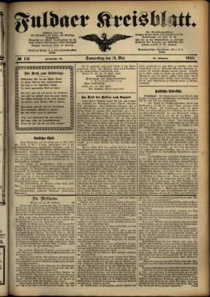Ausgabe vom Donnerstag, den 19. Mai 1910.