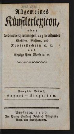 Bd. 2: Coypel - Lingelbach