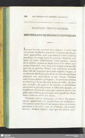 Chapitre trente-sixième. Des terrains de sédiment supérieurs