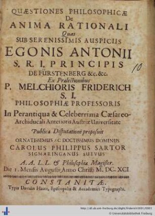 Quaestiones philosophicae de anima rationali