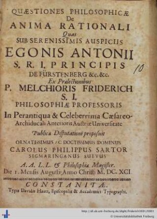 Quaestiones philosophicae de anima rationali