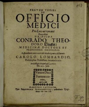 Centum Theses De Officio Medici
