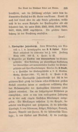 695-697 [Rezension] Theologischer Jahresbericht 1888