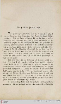 Die gelöste Preisfrage