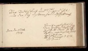 Eintrag (Jena, 05.10.1754) von Slevogt