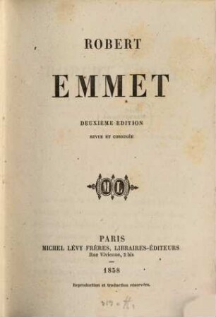 Robert Emmet : Révue & corrigée