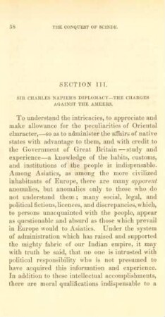 Section III. Sir Charles Napier's diplomacy-the charges against the Ameers