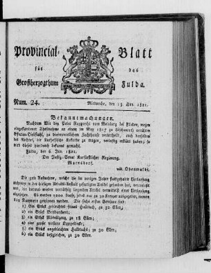 Num. 24, Ausgabe vom 13. Juni 1821