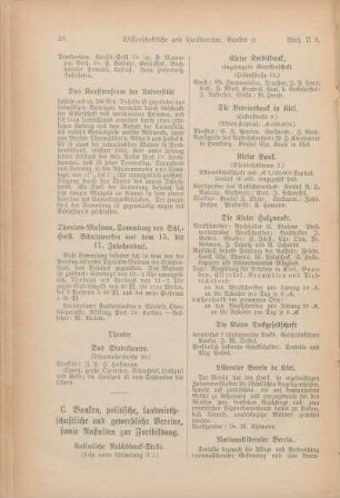 C. Banken, politische, landwirthschaftliche und gewerbliche Vereine, sowie Anstalten zur Fortbildung.