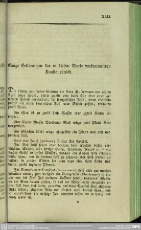Einige Erklärungen der in diesem Werke vorkomenden Kunstausdrücke