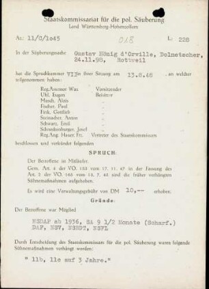 Hönig d'Orville, Gustav