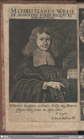M. Christianus Weise In Augusteo Polit. Eloqu. Et Poes. Prof. Publ.