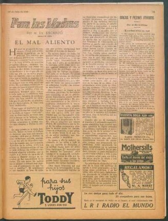 Para las madres : El mal aliento