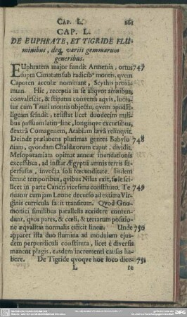 Cap. L. De Euphrate, Et Tigride Fluminibus, deq[ue] variis gemmarum generibus