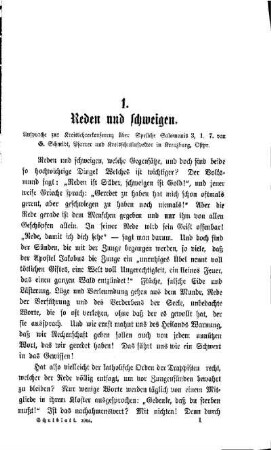 Reden und Schweigen