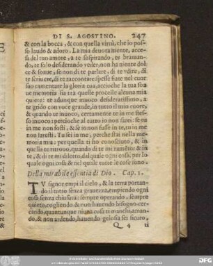 Della mirabile essentia di Dio. Cap. 1.